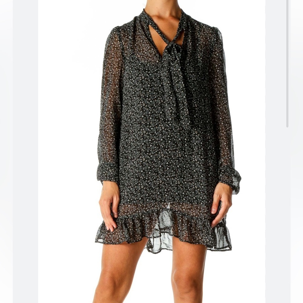 Free People Black Sheer Retro Dress Size Small Shift - Picture 1 of 5
